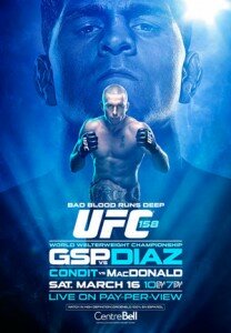 UFC 158 poster 208x300 Mein vs. Miller, Cruickshank vs. Makdessi and Camozzi vs. Ring added to UFC 158
