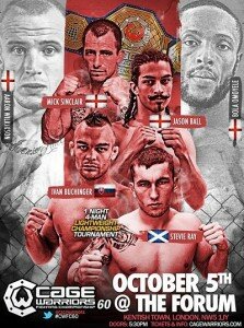 Cage Warriors 60 Poster 223x300 Cage Warriors 60: Lightweight tourney bouts set; Kelly vs. Stephens also added to card